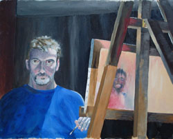 Self portrait, oil on canvas